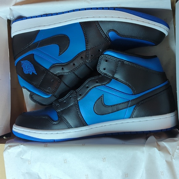 Jordan 1 Mid Black Royal Blue Size 11 - Picture 5 of 6